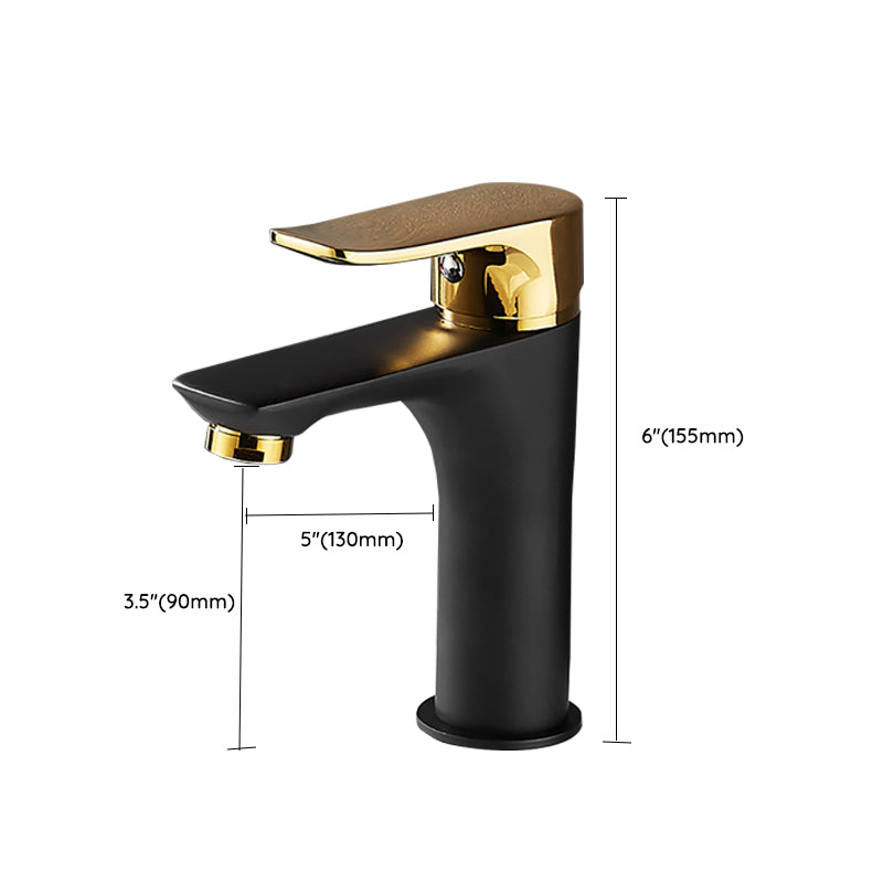 Black-Gold Vessel Sink Faucet Lever Handle Low Arc Vessel Faucet