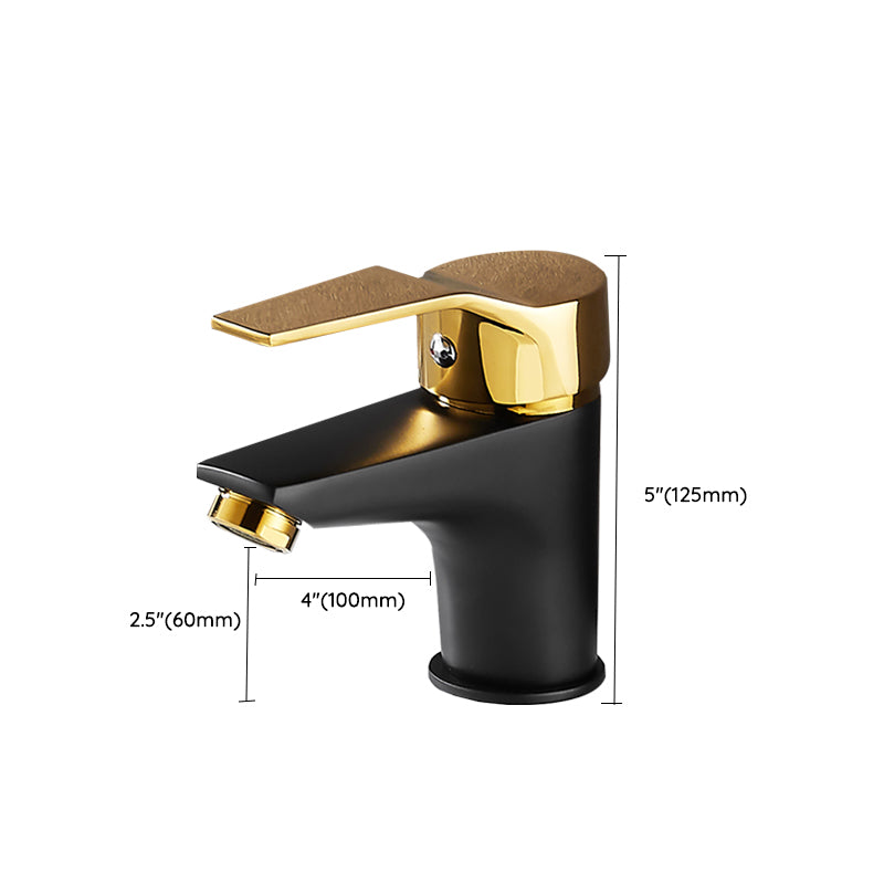 Black-Gold Vessel Sink Faucet Lever Handle Low Arc Vessel Faucet