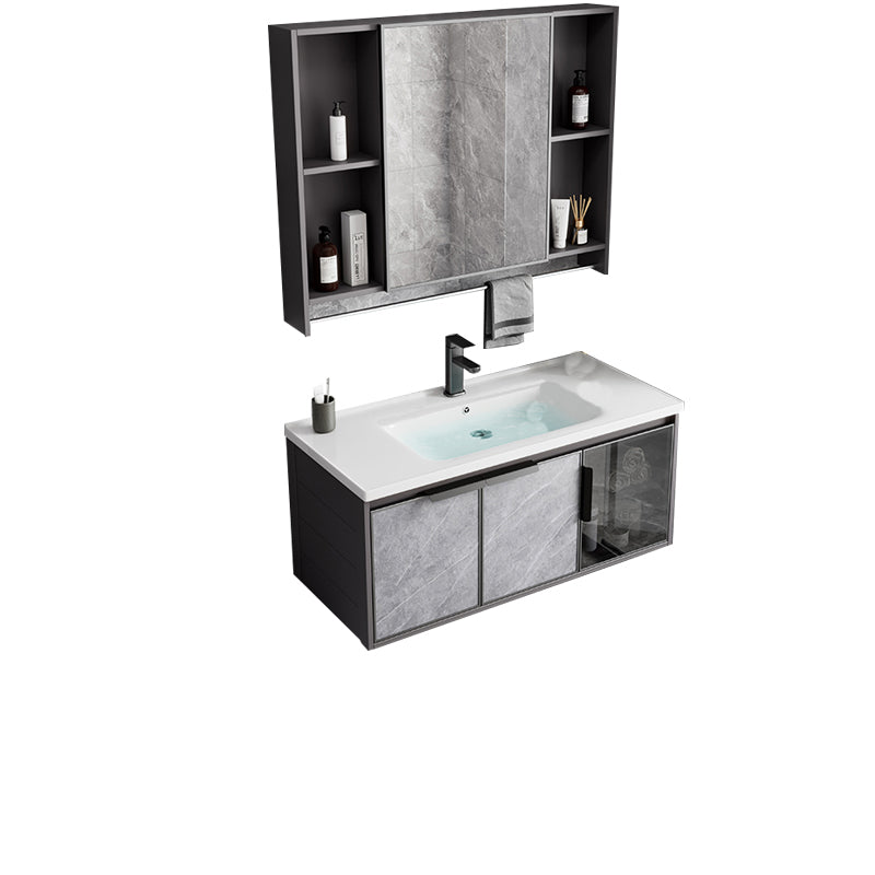 Metal Bathroom Sink Vanity Wall-Mounted Bathroom Vanity with Sink Included