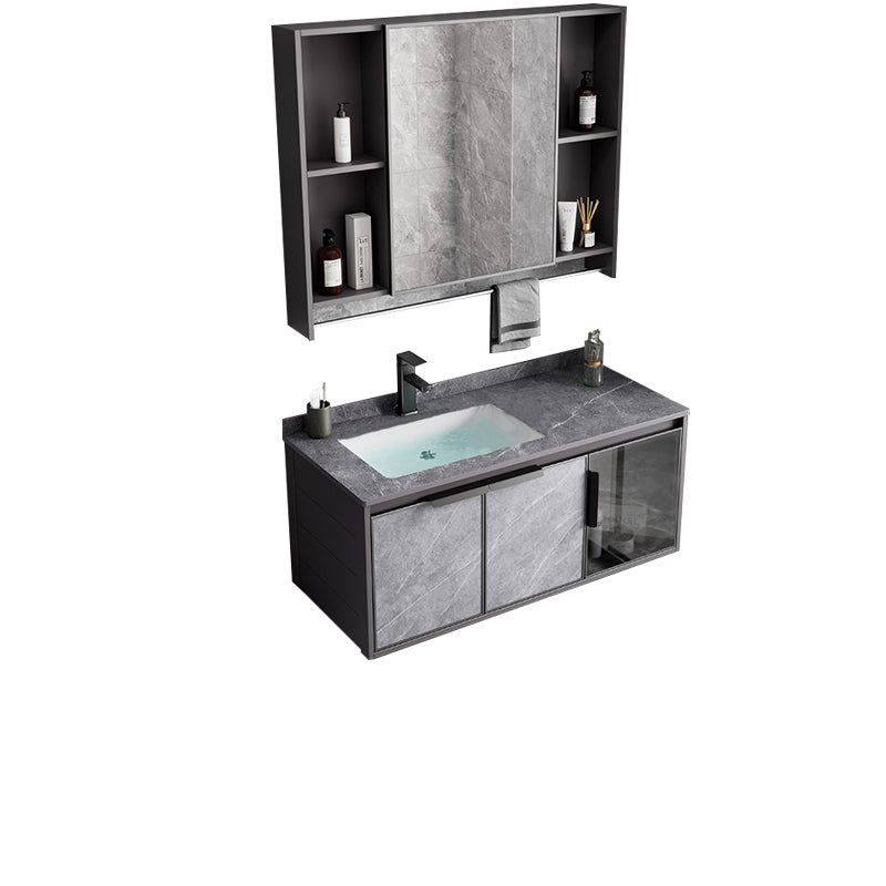 Metal Bathroom Sink Vanity Wall-Mounted Bathroom Vanity with Sink Included