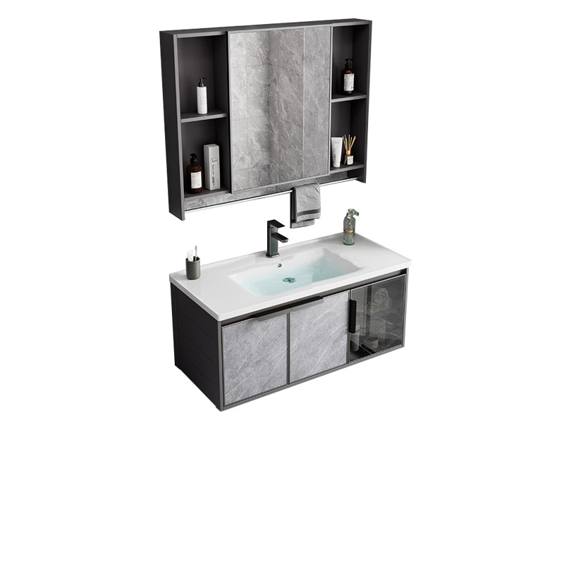 Metal Bathroom Sink Vanity Wall-Mounted Bathroom Vanity with Sink Included