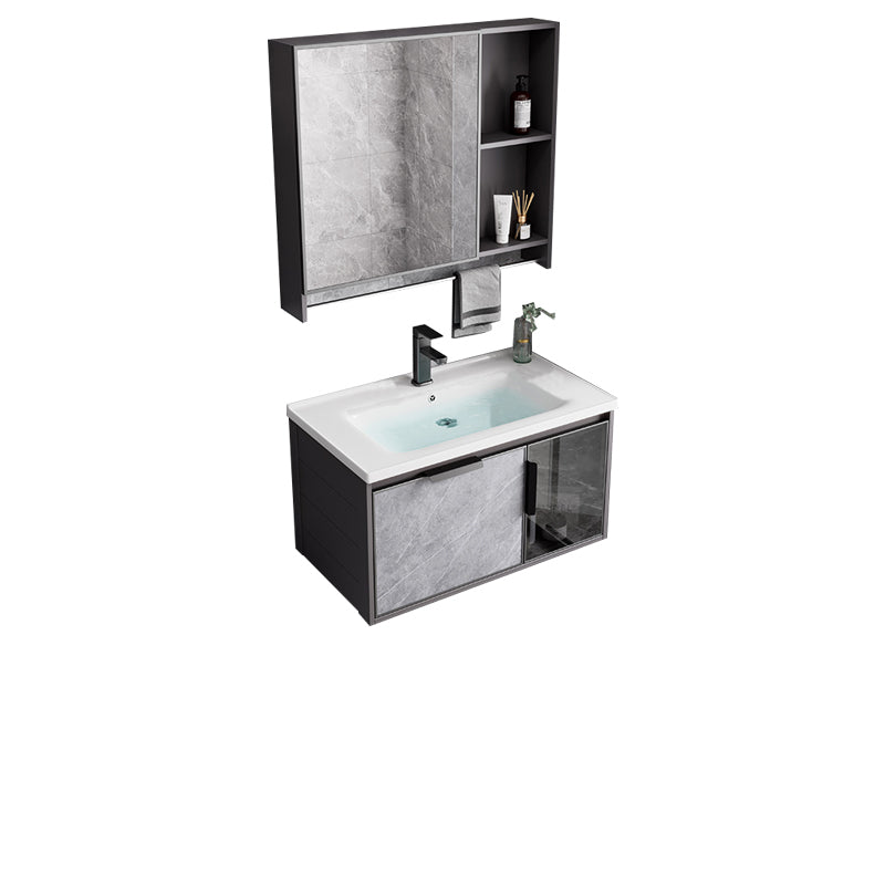 Metal Bathroom Sink Vanity Wall-Mounted Bathroom Vanity with Sink Included