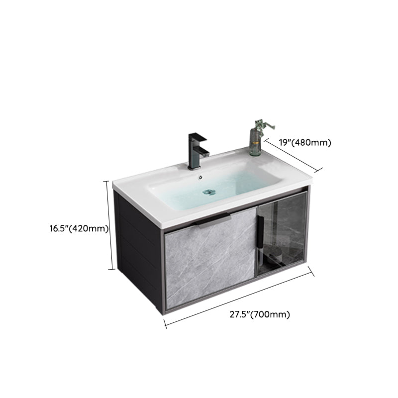 Metal Bathroom Sink Vanity Wall-Mounted Bathroom Vanity with Sink Included