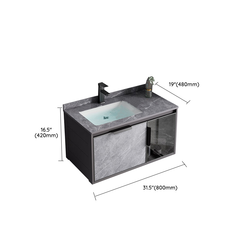 Metal Bathroom Sink Vanity Wall-Mounted Bathroom Vanity with Sink Included