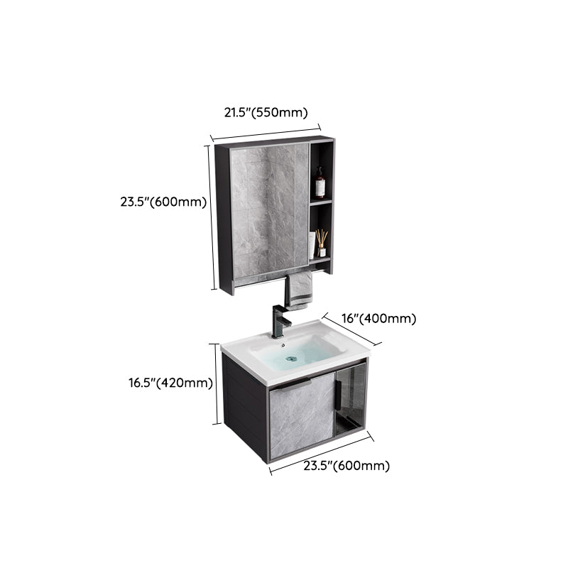 Metal Bathroom Sink Vanity Wall-Mounted Bathroom Vanity with Sink Included