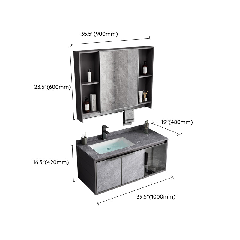 Metal Bathroom Sink Vanity Wall-Mounted Bathroom Vanity with Sink Included