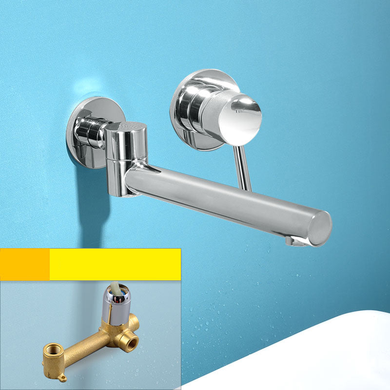 Wall Mounted Metal Tub Filler Low Arc Bathtub Spout Tub Faucet Trim