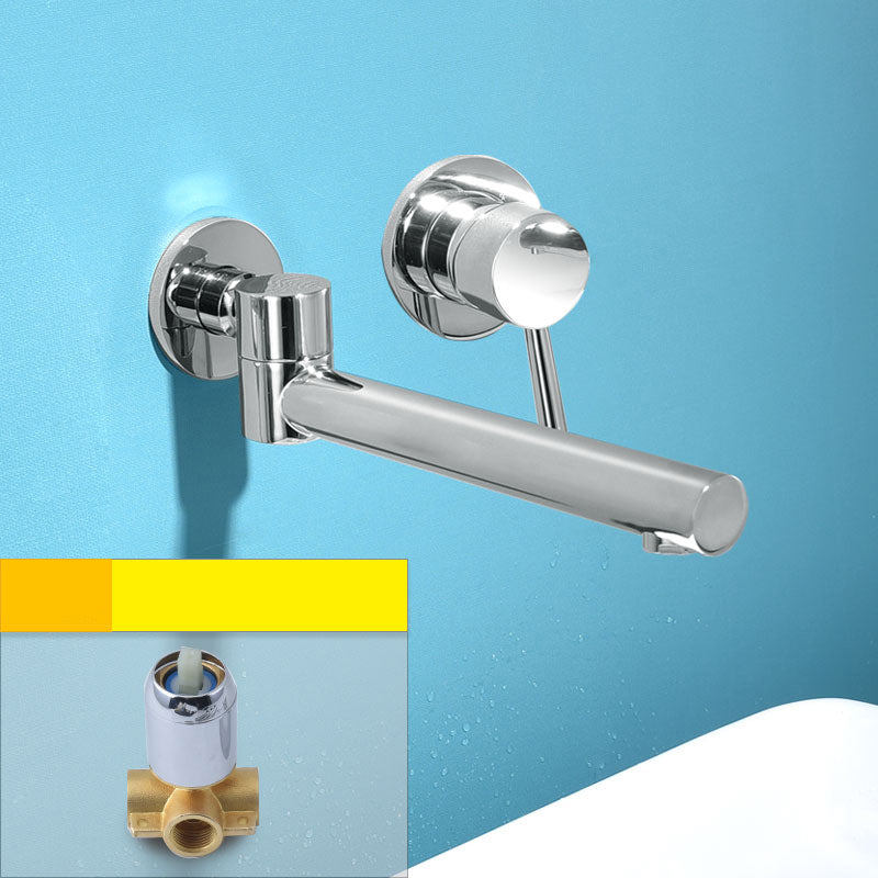 Wall Mounted Metal Tub Filler Low Arc Bathtub Spout Tub Faucet Trim