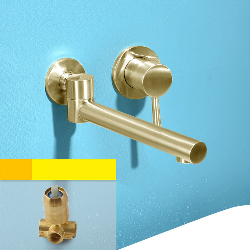 Wall Mounted Metal Tub Filler Low Arc Bathtub Spout Tub Faucet Trim