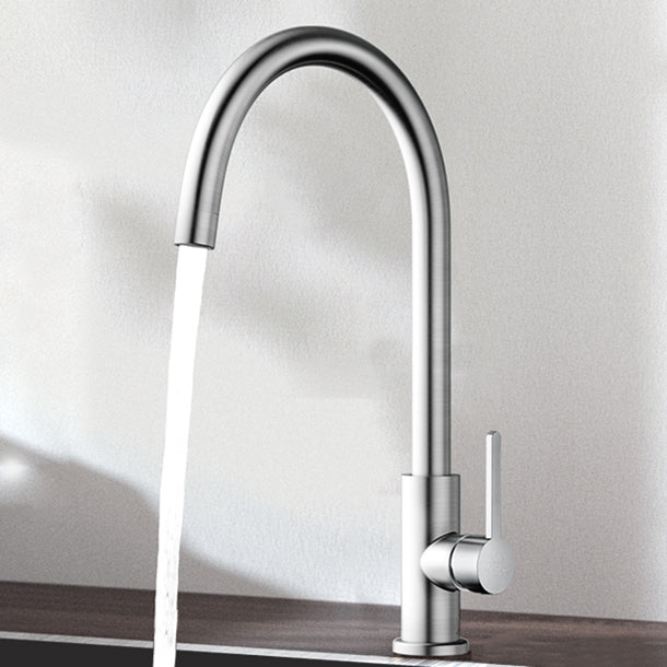 Classic Kitchen Faucet Stainless Steel High Arch Swivel Spout Standard Kitchen Faucets