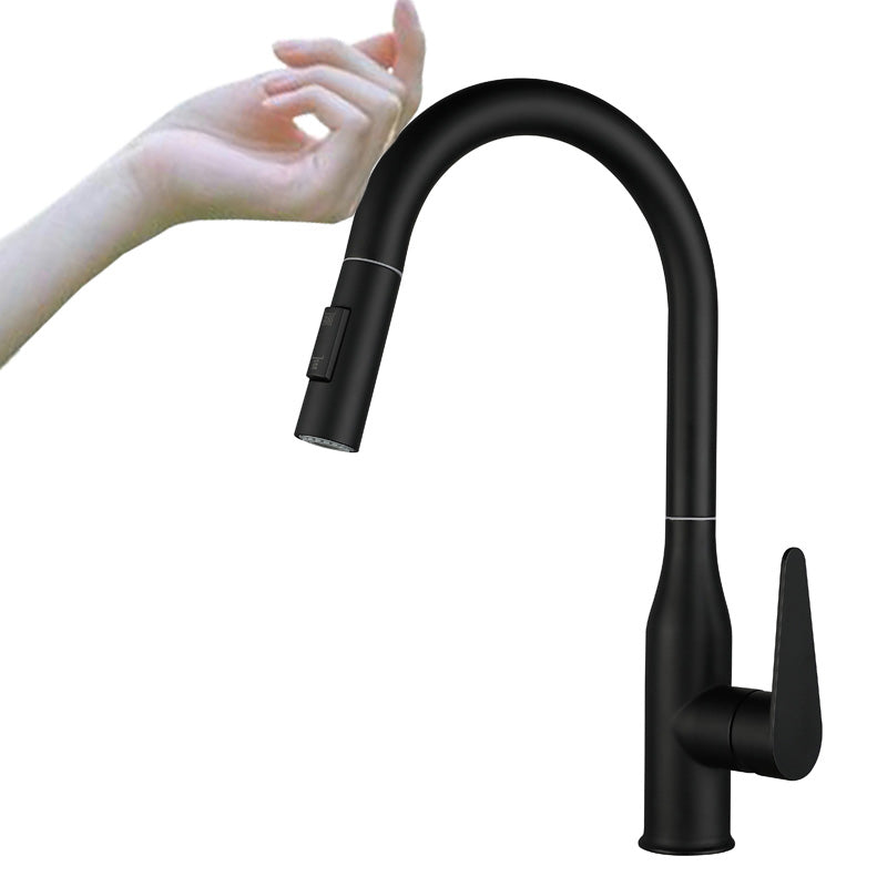 Kitchen Bar Faucet Swivel Spout 304 Stainless Steel with Pull Out Sprayer