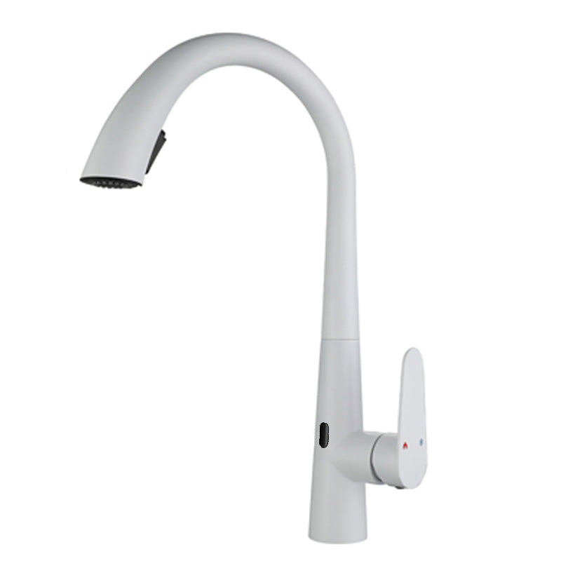 Gooseneck Swivel Spout Kitchen Sink Faucet Touchless Sensor with Pull Down Sprayer