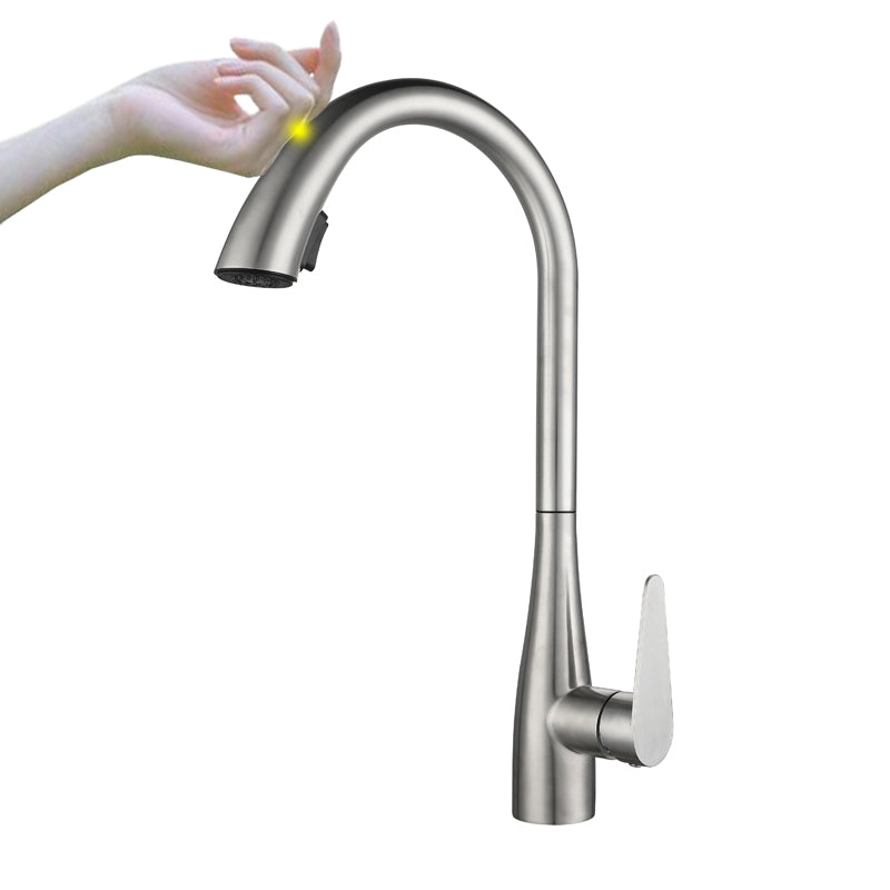 Touch Sensor Standard Kitchen Faucet Swivel Spout with Pull Down Sprayer