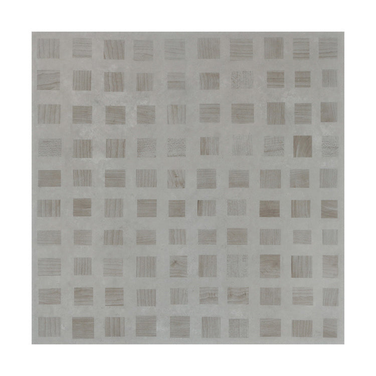 Square Mixed Material Singular Tile in Gray 24" x 24" for Indoor Floor