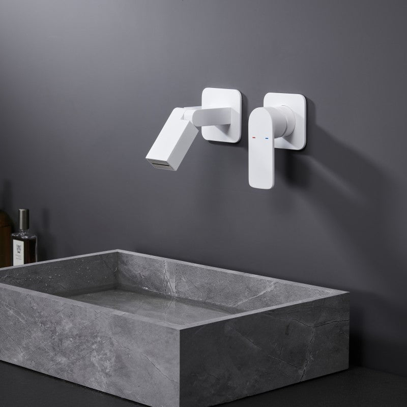 Modern Widespread Bathroom Faucet Metal Wall Mounted Bathroom Faucet