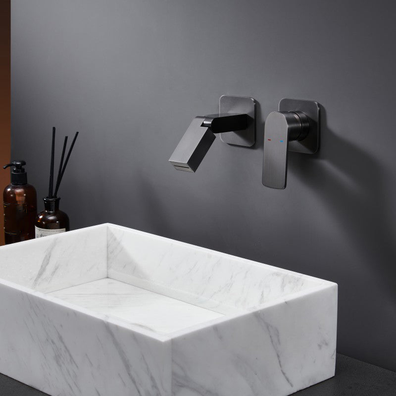 Modern Widespread Bathroom Faucet Metal Wall Mounted Bathroom Faucet