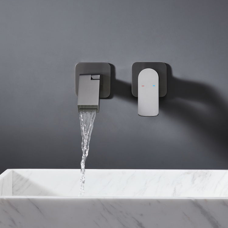 Modern Widespread Bathroom Faucet Metal Wall Mounted Bathroom Faucet