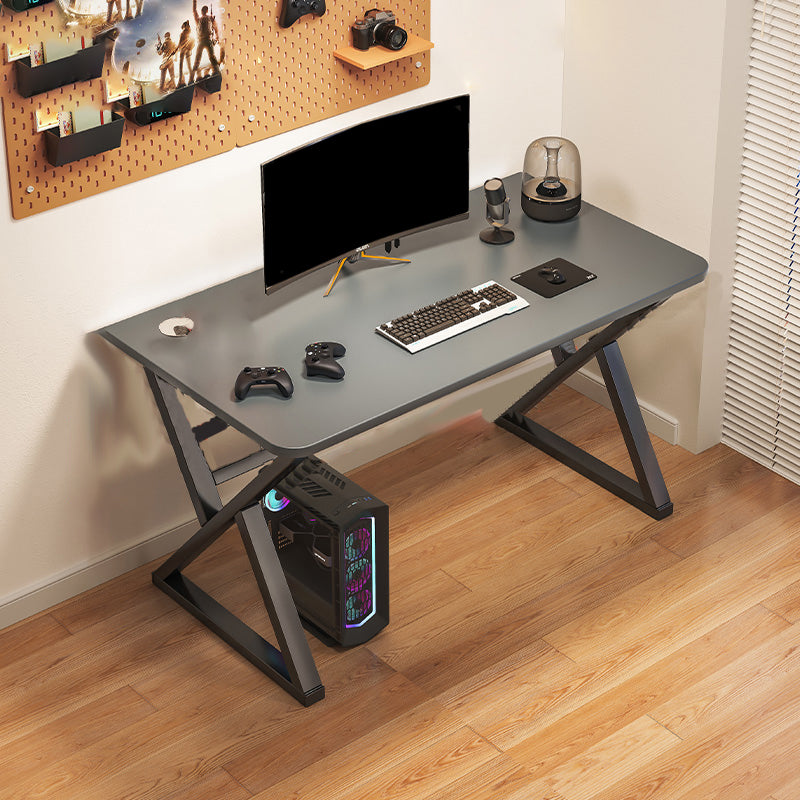 Rectangular Industrial Gaming Desk Antique Finish Computer Desk with Metal Legs