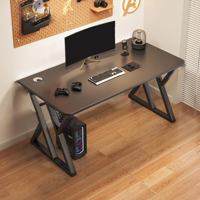 Rectangular Industrial Gaming Desk Antique Finish Computer Desk with Metal Legs