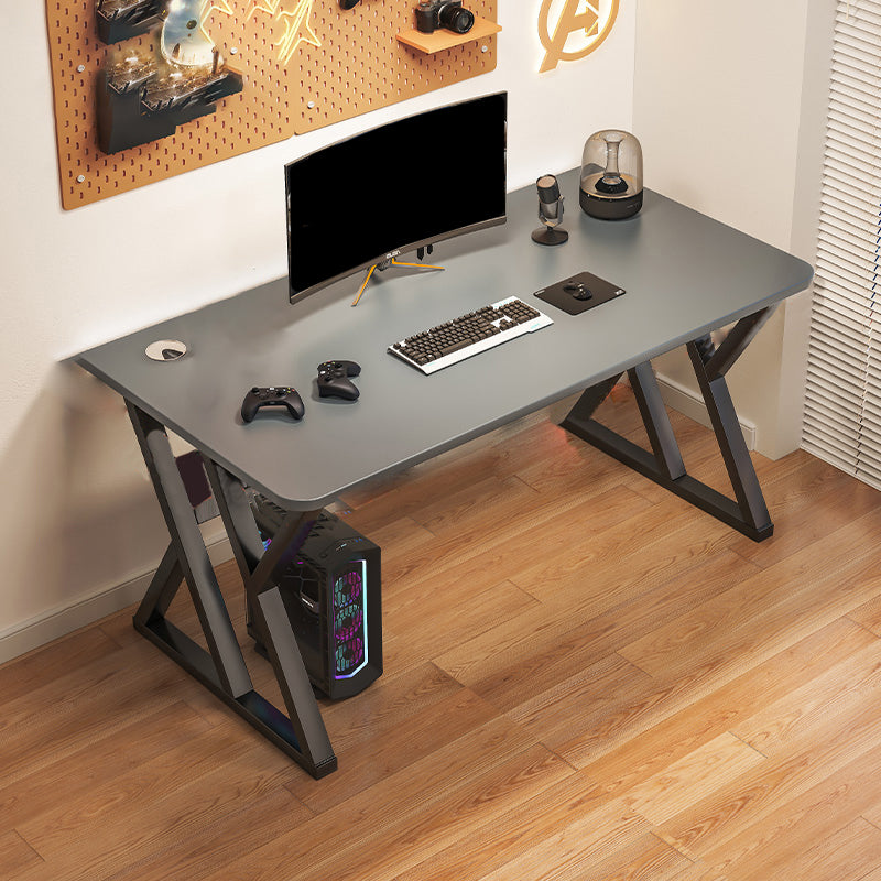 Rectangular Industrial Gaming Desk Antique Finish Computer Desk with Metal Legs