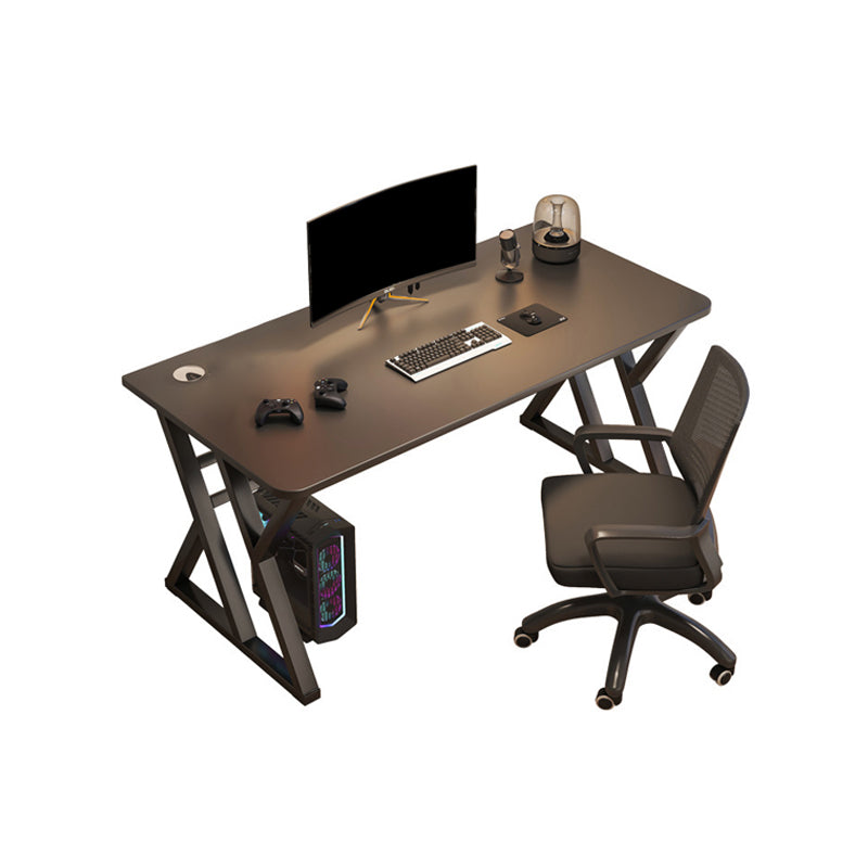 Rectangular Industrial Gaming Desk Antique Finish Computer Desk with Metal Legs