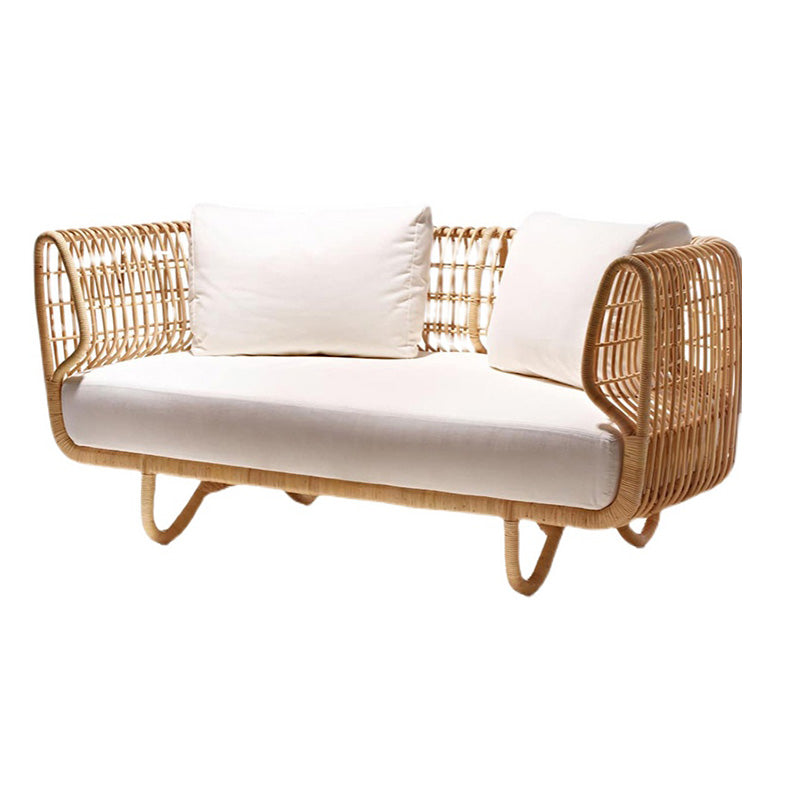 Modern Wicker Outdoor Patio Sofa No Distressing Natural Patio Sofa