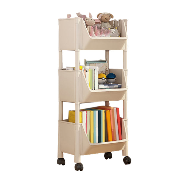 Scandinavian Book Shelf Freestanding Standard Kids Bookcase in Closed Back