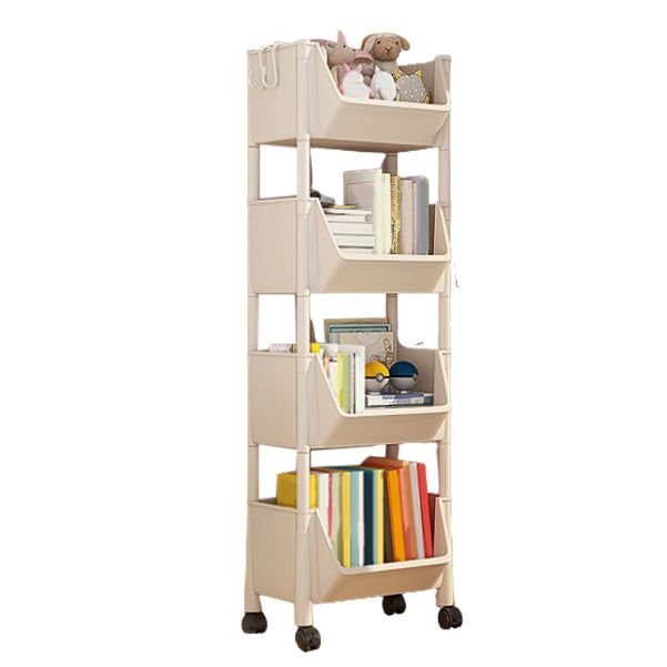 Scandinavian Book Shelf Freestanding Standard Kids Bookcase in Closed Back