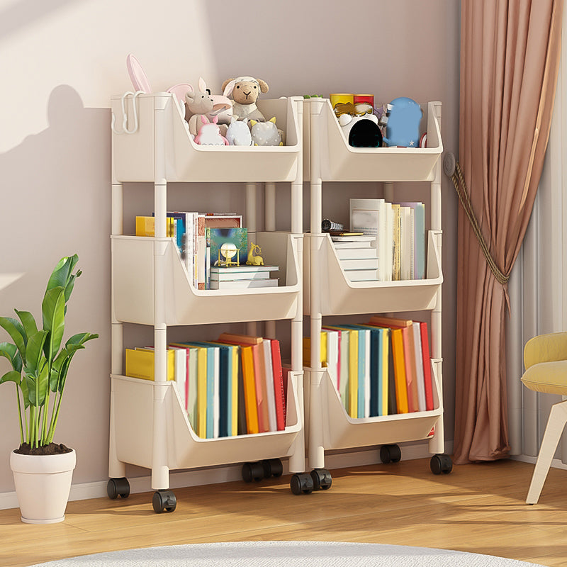 Scandinavian Book Shelf Freestanding Standard Kids Bookcase in Closed Back