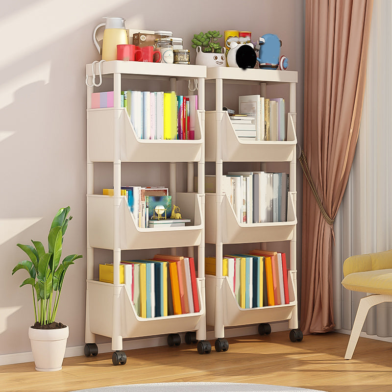 Scandinavian Book Shelf Freestanding Standard Kids Bookcase in Closed Back