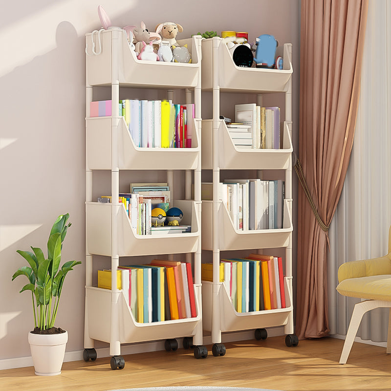 Scandinavian Book Shelf Freestanding Standard Kids Bookcase in Closed Back