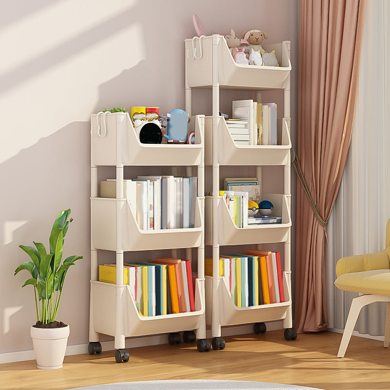 Scandinavian Book Shelf Freestanding Standard Kids Bookcase in Closed Back