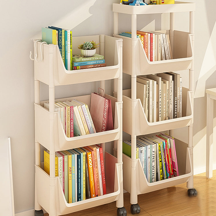 Scandinavian Book Shelf Freestanding Standard Kids Bookcase in Closed Back