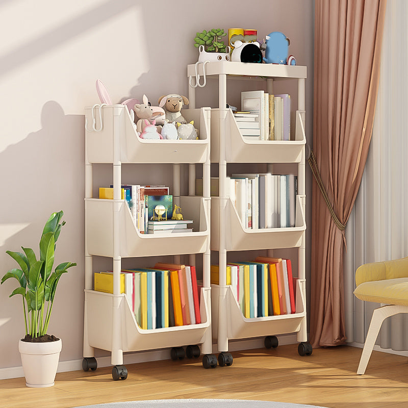 Scandinavian Book Shelf Freestanding Standard Kids Bookcase in Closed Back