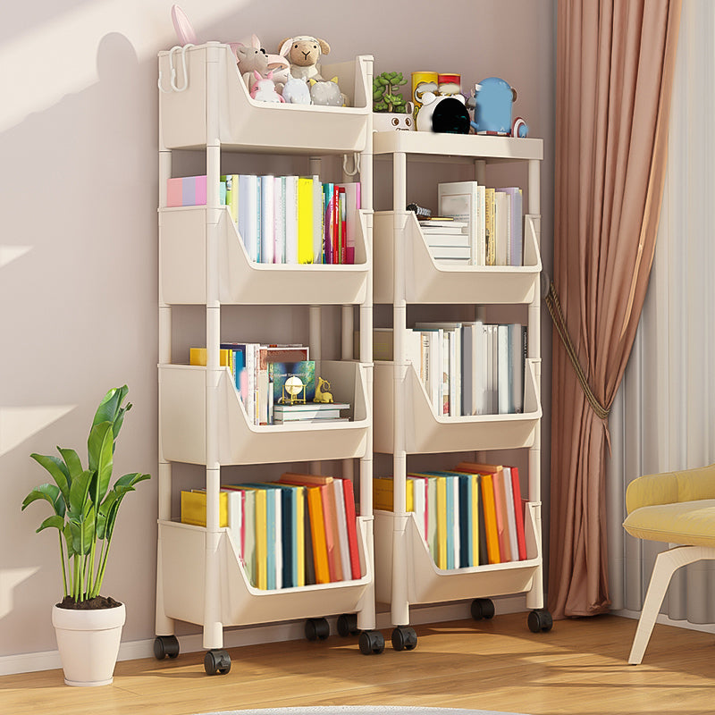 Scandinavian Book Shelf Freestanding Standard Kids Bookcase in Closed Back