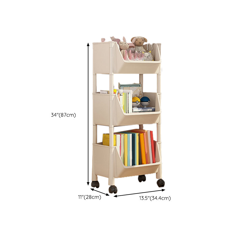 Scandinavian Book Shelf Freestanding Standard Kids Bookcase in Closed Back