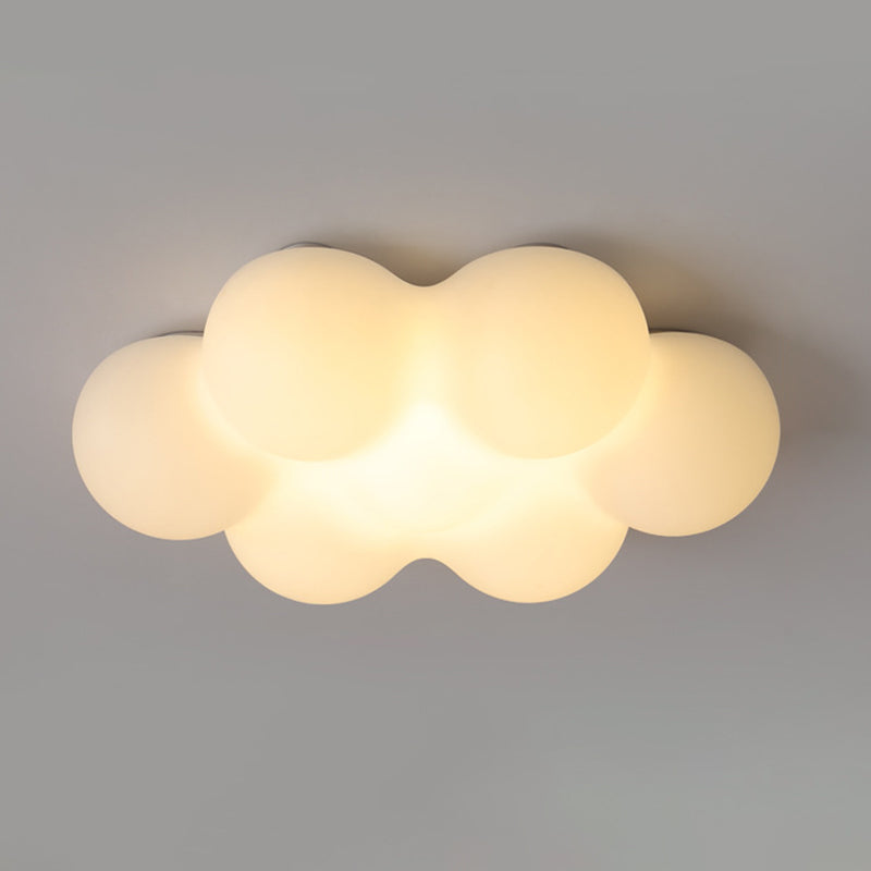 Kids Style LED Ceiling Mount Plastic Cloud Shape Flush Mount in White