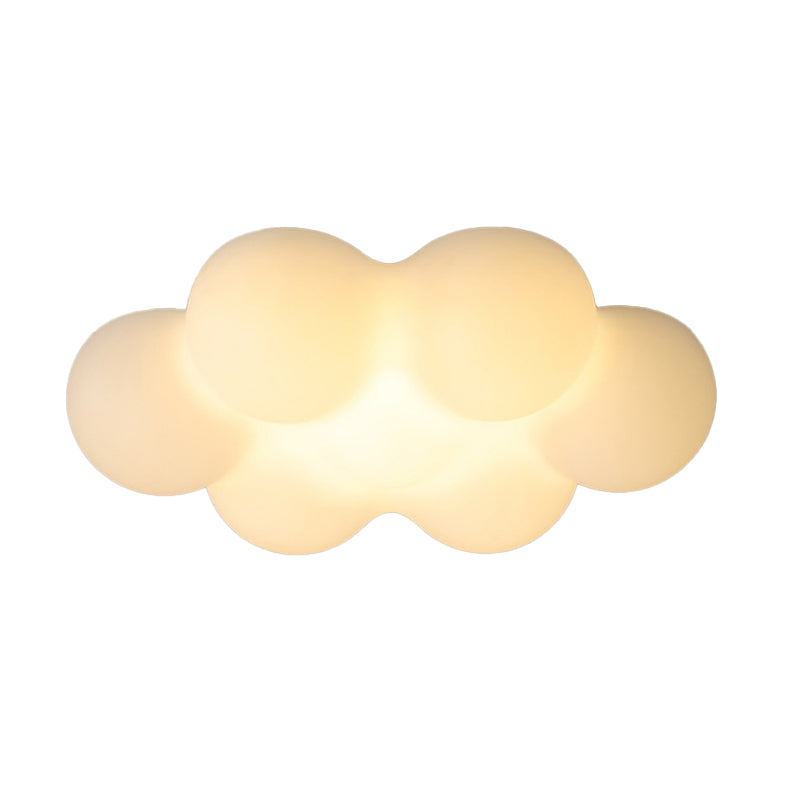 Kids Style LED Ceiling Mount Plastic Cloud Shape Flush Mount in White