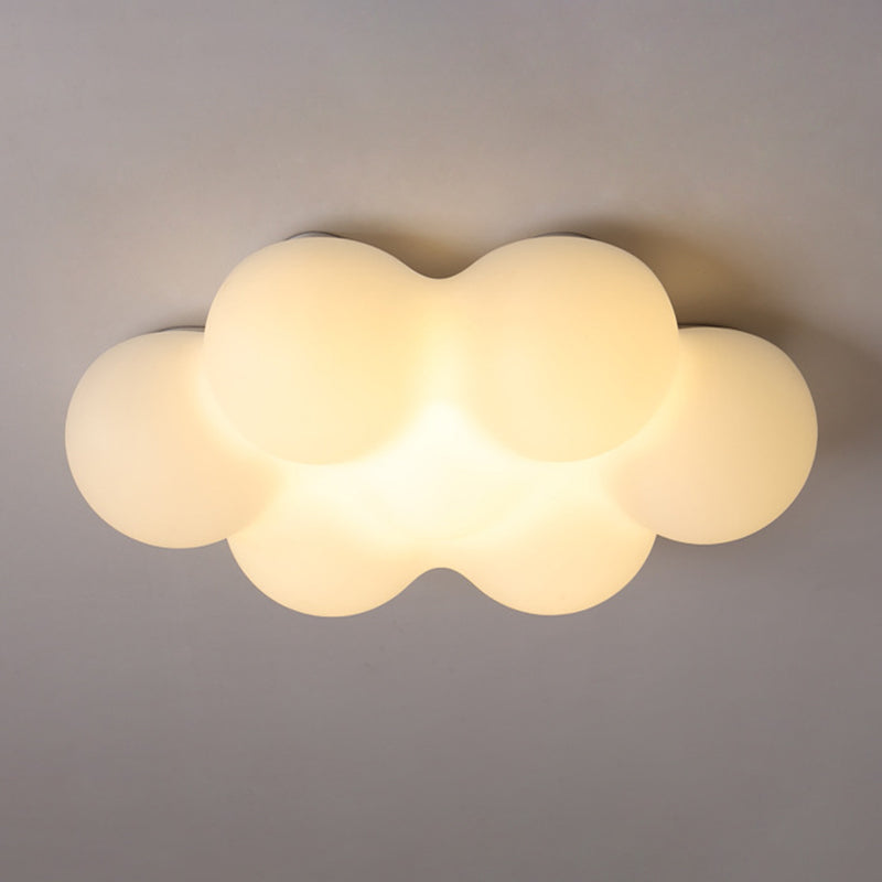 Kids Style LED Ceiling Mount Plastic Cloud Shape Flush Mount in White