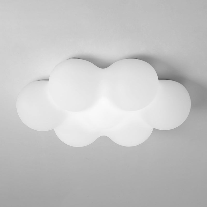 Kids Style LED Ceiling Mount Plastic Cloud Shape Flush Mount in White