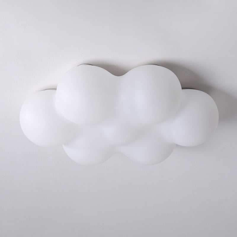 Kids Style LED Ceiling Mount Plastic Cloud Shape Flush Mount in White