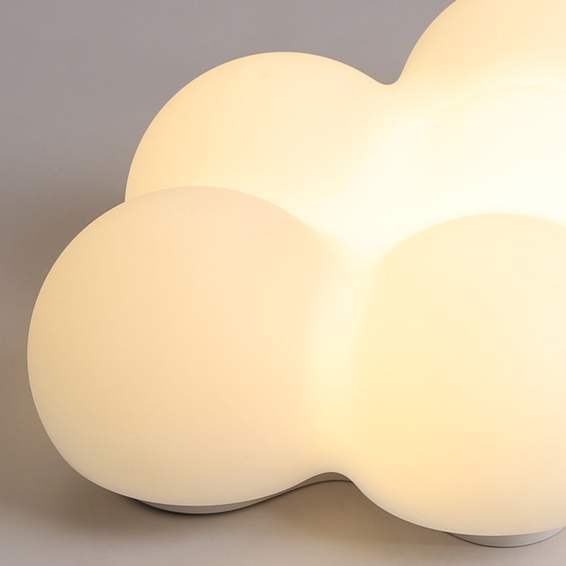 Kids Style LED Ceiling Mount Plastic Cloud Shape Flush Mount in White