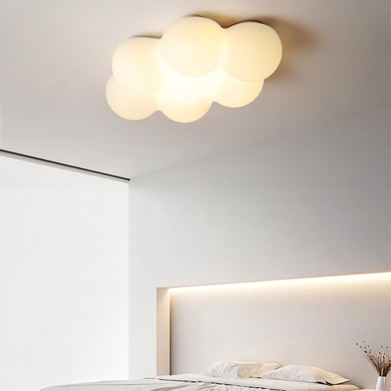 Kids Style LED Ceiling Mount Plastic Cloud Shape Flush Mount in White