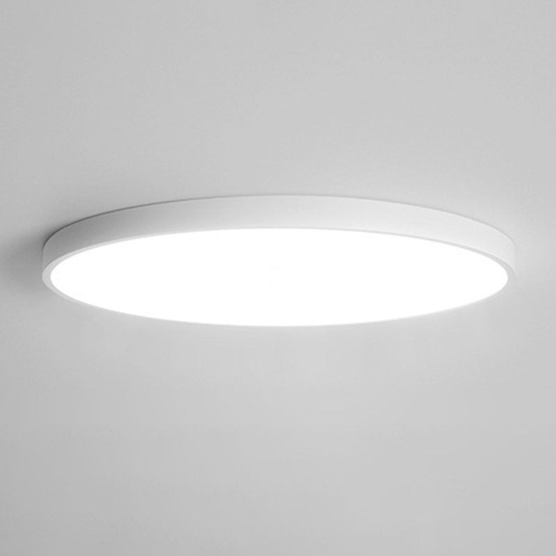 Iron and Acrylic Ceiling Flush in White Round Modernism LED Flush