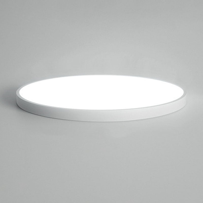 Iron and Acrylic Ceiling Flush in White Round Modernism LED Flush