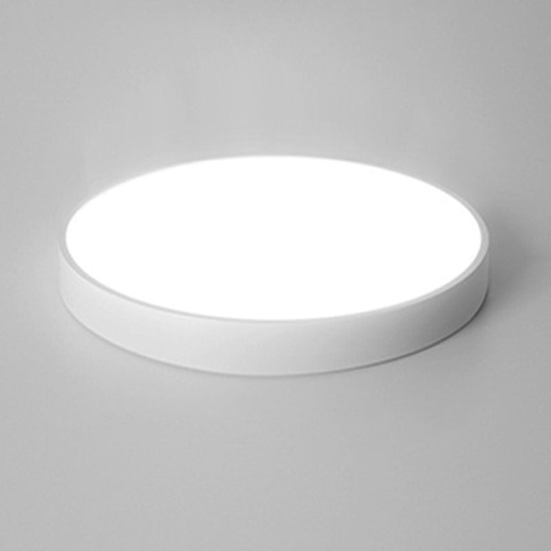 Iron and Acrylic Ceiling Flush in White Round Modernism LED Flush