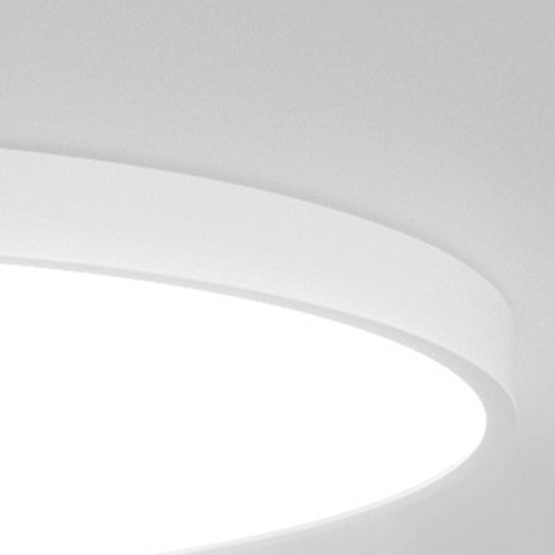 Iron and Acrylic Ceiling Flush in White Round Modernism LED Flush