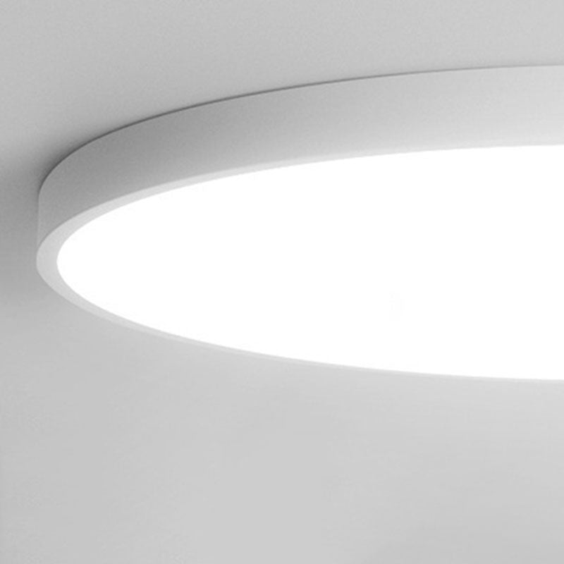 Iron and Acrylic Ceiling Flush in White Round Modernism LED Flush