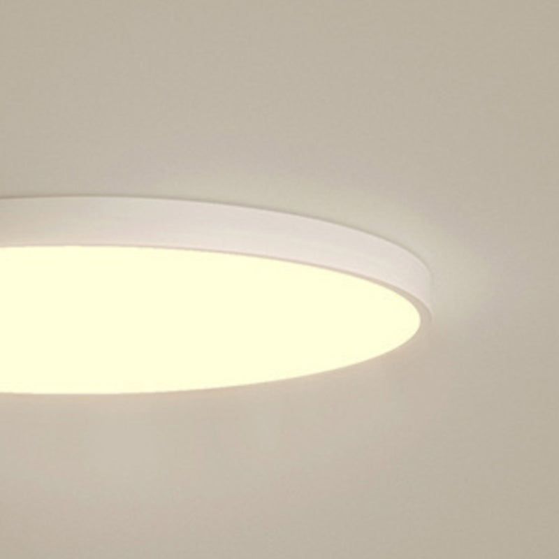 Iron and Acrylic Ceiling Flush in White Round Modernism LED Flush