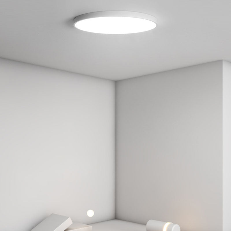 Iron and Acrylic Ceiling Flush in White Round Modernism LED Flush